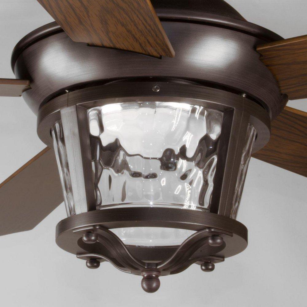 Progress Lighting Antique Bronze 58W 5-Blade Indoor Ceiling Fan with 52 in. Blade Span and LED Light 