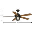 Progress Lighting Antique Bronze 58W 5-Blade Indoor Ceiling Fan with 52 in. Blade Span and LED Light 