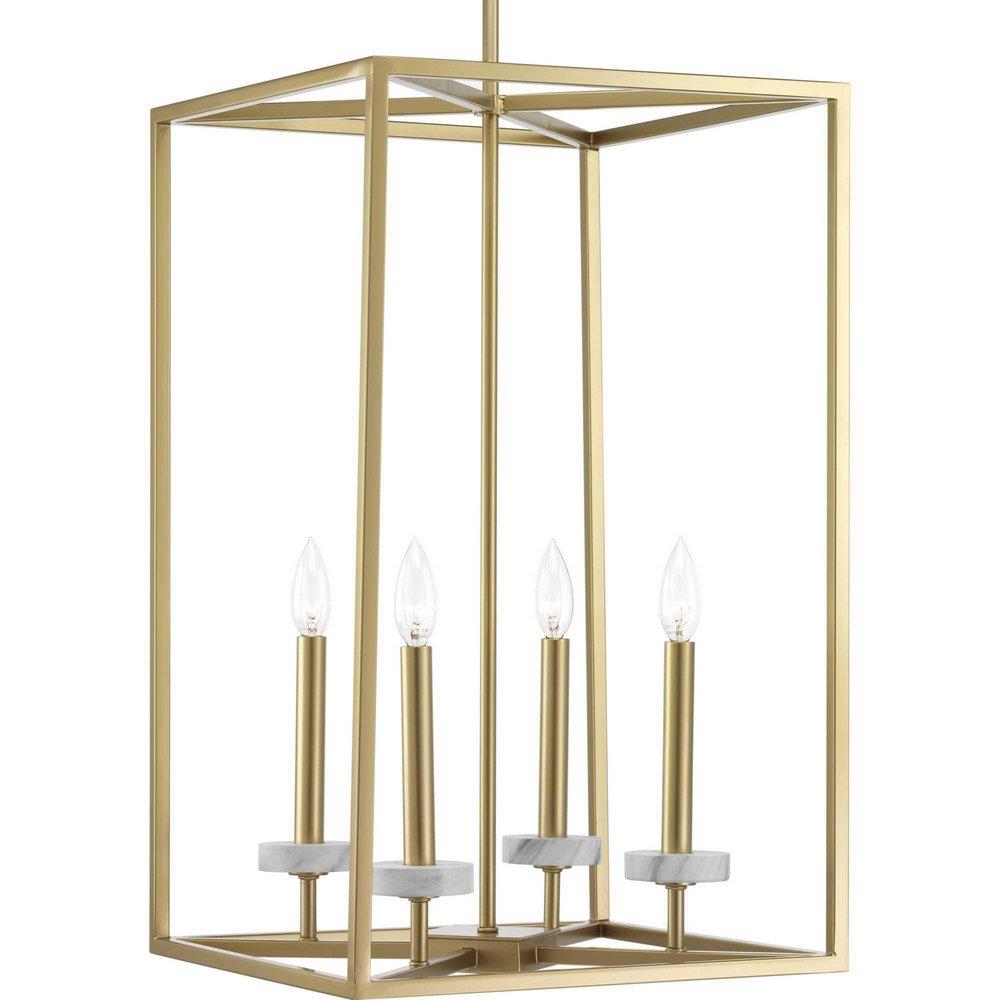 Progress Lighting Vintage Gold 60W 4-Light Candelabra E-12 Incandescent Foyer Lighting 