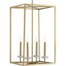 Progress Lighting Vintage Gold 60W 4-Light Candelabra E-12 Incandescent Foyer Lighting 