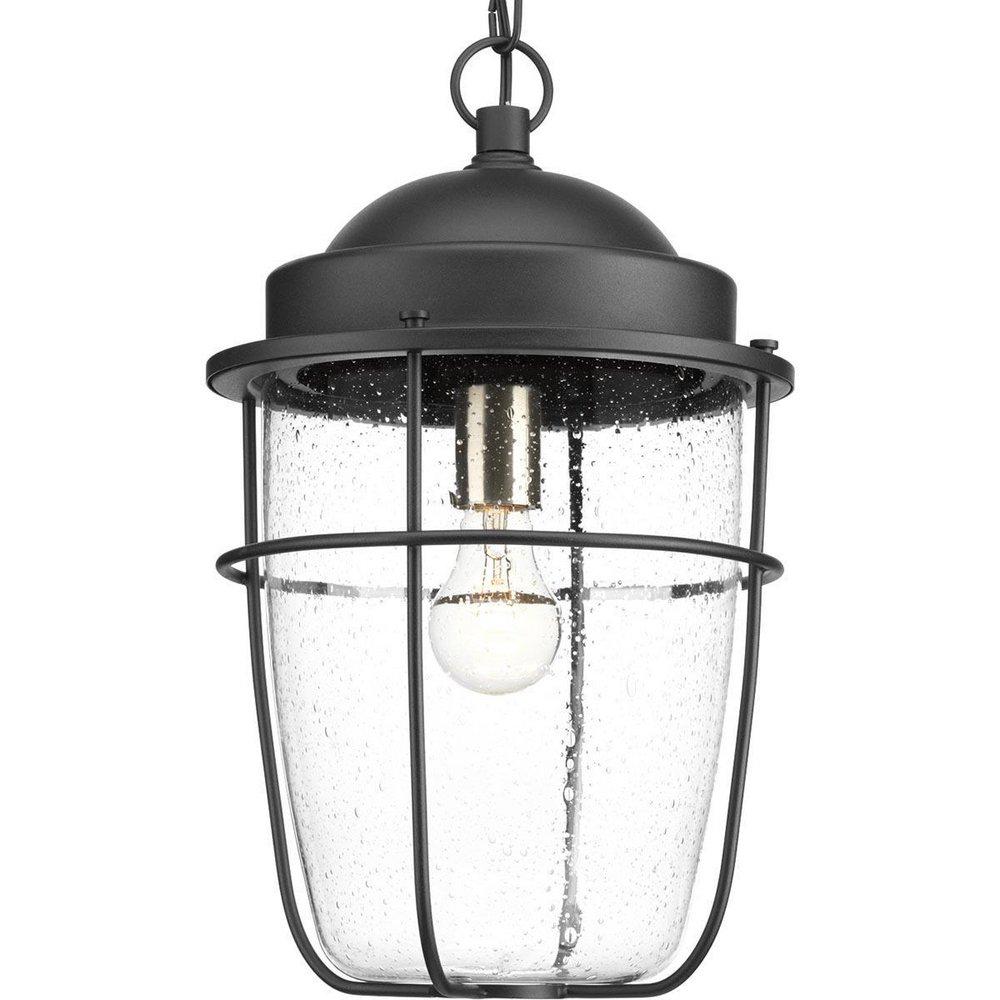 Progress Lighting Black 100W 1-Light Medium E-26 Incandescent Outdoor Pendant 