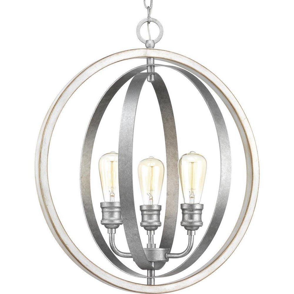 Progress Lighting Galvanized 21-1/4 in. 180W3-Light Medium E-26 Incandescent Pendant 