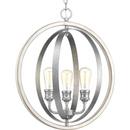 Progress Lighting Galvanized 21-1/4 in. 180W3-Light Medium E-26 Incandescent Pendant 
