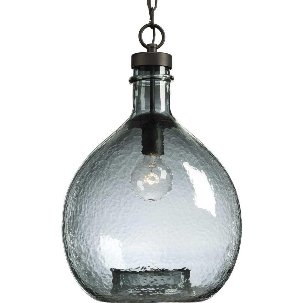 Progress Lighting Antique Bronze 13 in. 100W 1-Light Medium E-26 Incandescent Pendant Light 