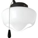 Progress Lighting Black 10W 1-Light LED Ceiling Fan Light Kit with White Opal Glass