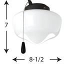 Progress Lighting Black 10W 1-Light LED Ceiling Fan Light Kit with White Opal Glass 