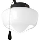Progress Lighting Black 10W 1-Light LED Ceiling Fan Light Kit with White Opal Glass 