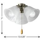 Progress Lighting Brushed Nickel 19.5W 3-Light Medium E-26 LED Ceiling Fan Light Kit 