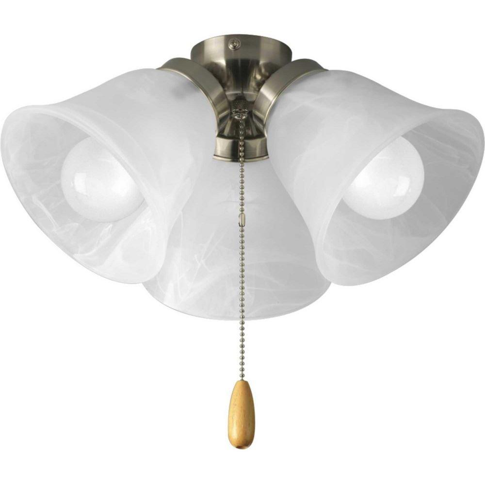 Progress Lighting Brushed Nickel 19.5W 3-Light Medium E-26 LED Ceiling Fan Light Kit 