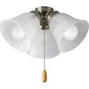 Progress Lighting Brushed Nickel 19.5W 3-Light Medium E-26 LED Ceiling Fan Light Kit 