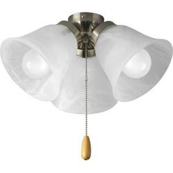 19.5W 3-Light Medium E-26 LED Ceiling Fan Light Kit in Brushed Nickel