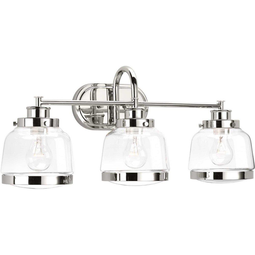 Progress Lighting Polished Nickel 75W 3-Light Medium E-26 Incandescent Vanity Fixture 