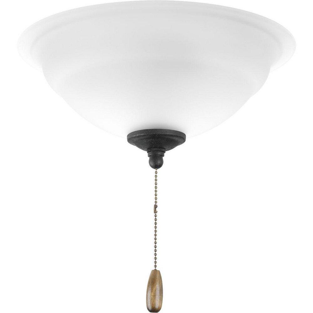 Progress Lighting Unfinished 20W 2-Light Medium E-26 LED Ceiling Fan Light Kit with Etched 