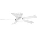 Progress Lighting White 62W 5-Blade Ceiling Fan with 52 in. Blade Span and LED Light 