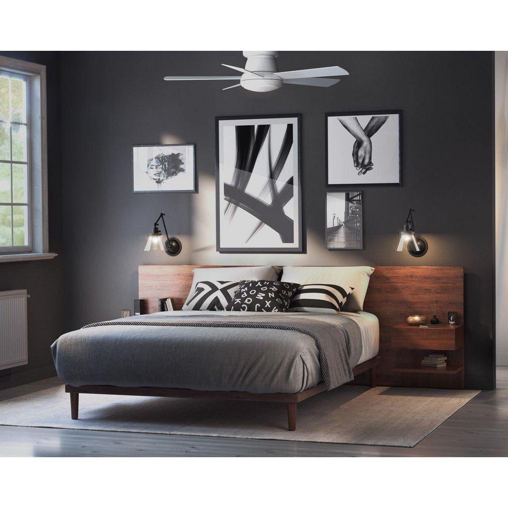 Progress Lighting White 62W 5-Blade Ceiling Fan with 52 in. Blade Span and LED Light 