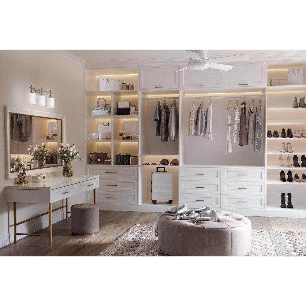 Progress Lighting White 62W 5-Blade Ceiling Fan with 52 in. Blade Span and LED Light 