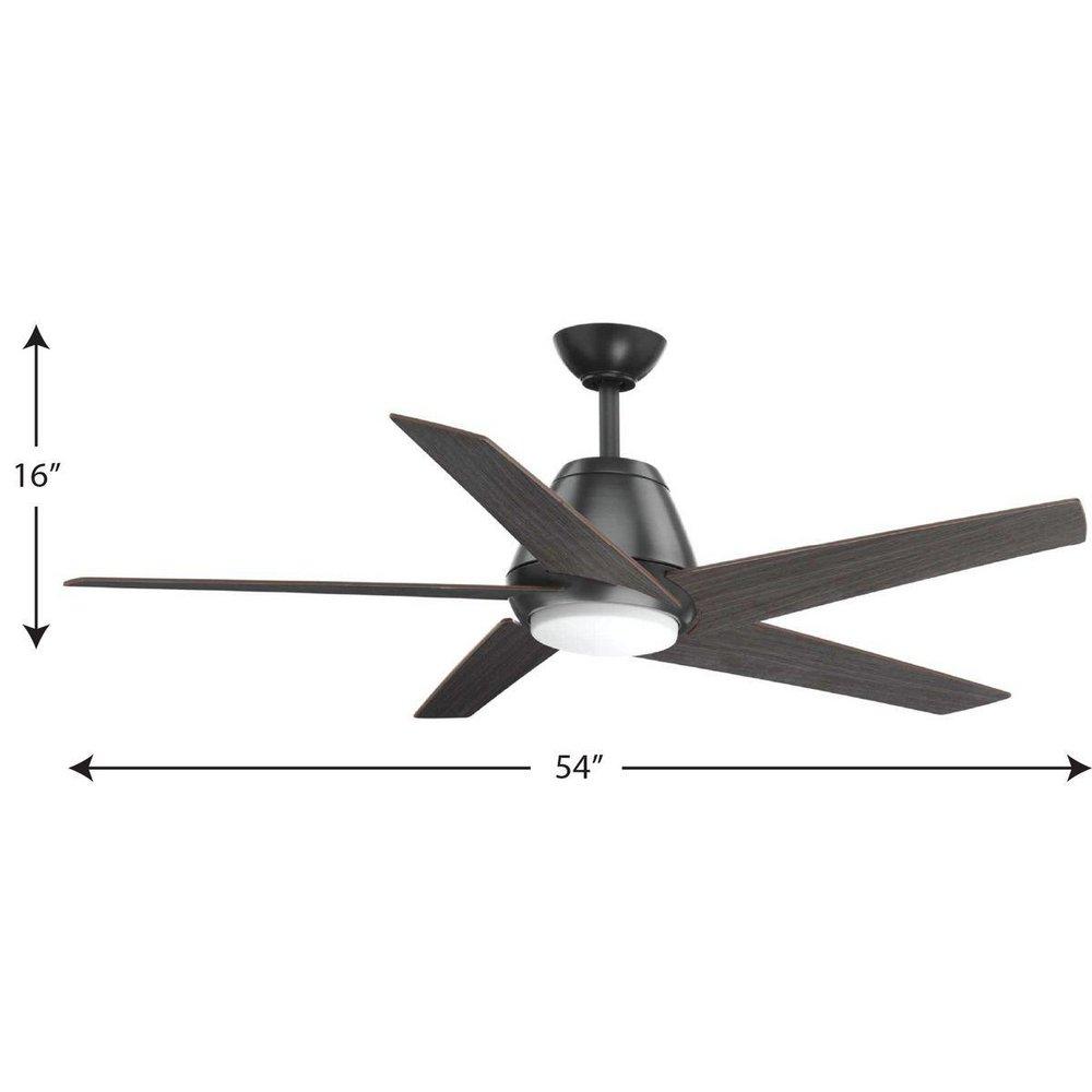 Progress Lighting Graphite 54 in. 18W 5-blade 1-Light Ceiling Fan 