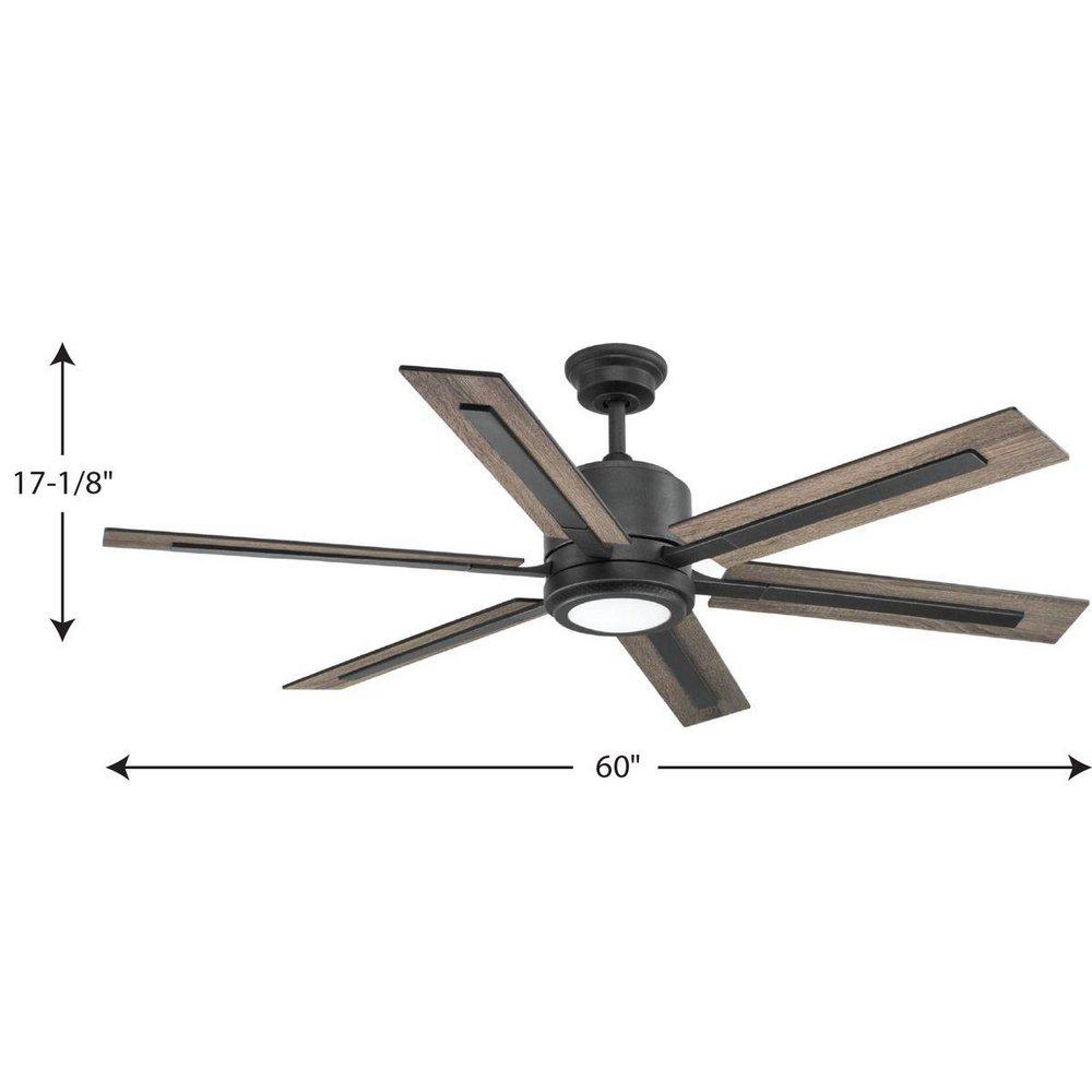 Progress Lighting Gilded Iron 6 -Blade Ceiling Fan with 60 in. Blade Span 