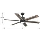 Progress Lighting Gilded Iron 6 -Blade Ceiling Fan with 60 in. Blade Span 