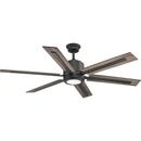 Progress Lighting Gilded Iron 17-1/8 in. 17W 6-Blade Ceiling Fan with 60 in. Blade Span and LED Light 