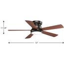 Progress Lighting Antique Bronze 62W 5-Blade Ceiling Fan with 52 in. Blade Span and LED Light 