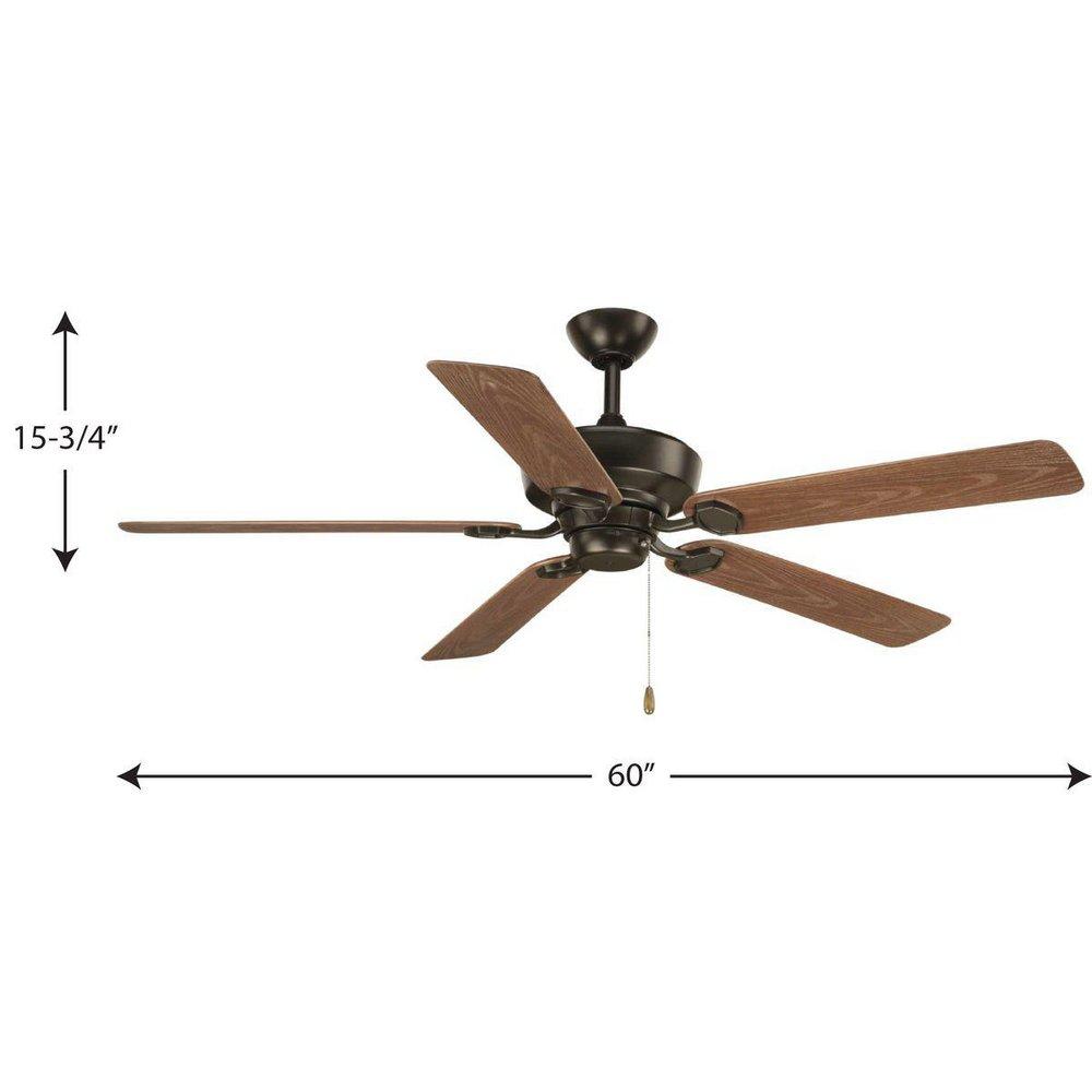 Progress Lighting Antique Bronze 71W 5-Blade Indoor and Outdoor Ceiling Fan with 60 in. Blade Span 
