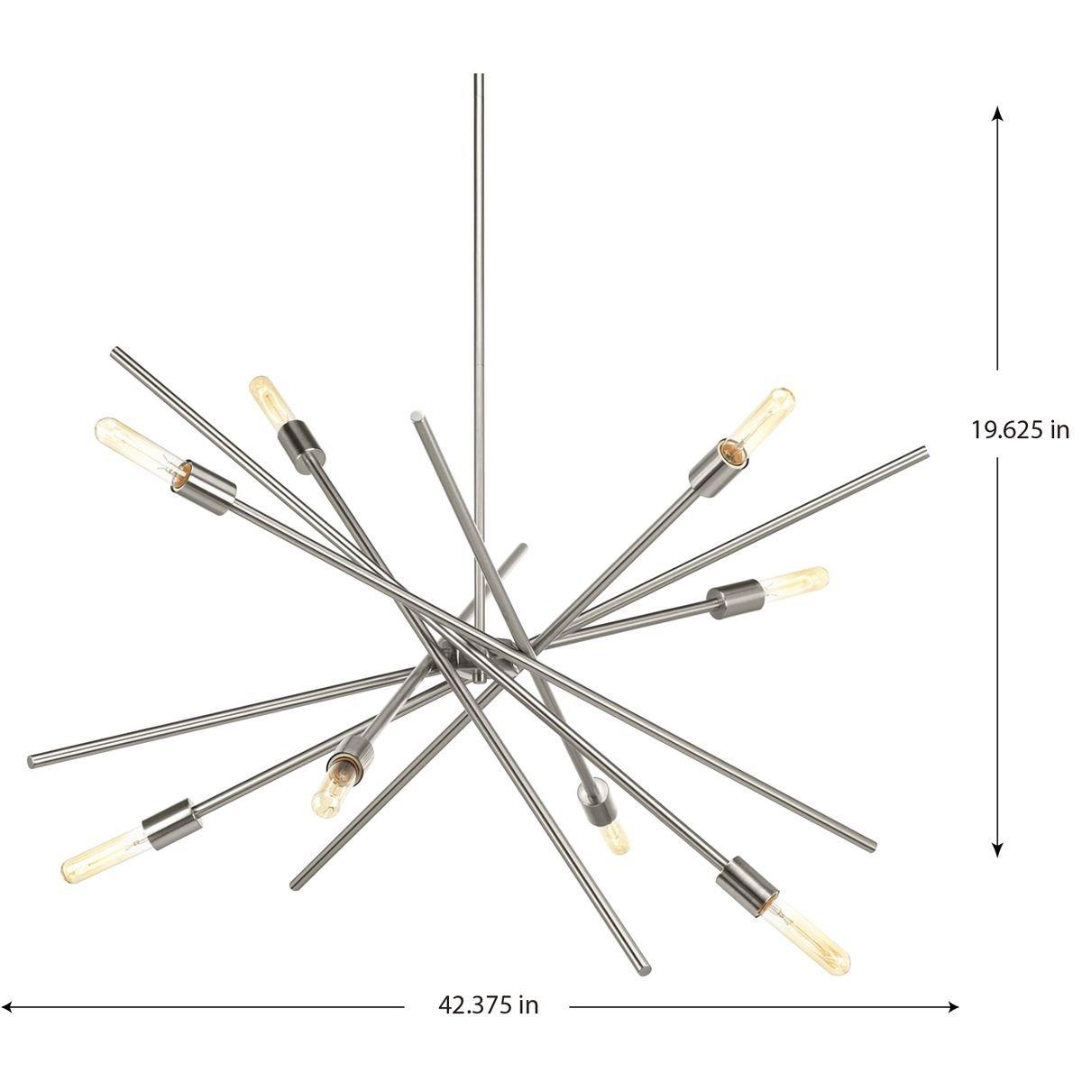 Progress Lighting Brushed Nickel 60W 8-Light Medium E-26 Incandescent Chandelier 