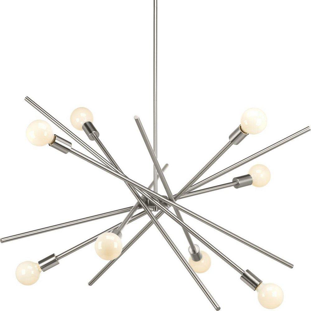 Progress Lighting Brushed Nickel 60W 8-Light Medium E-26 Incandescent Chandelier 