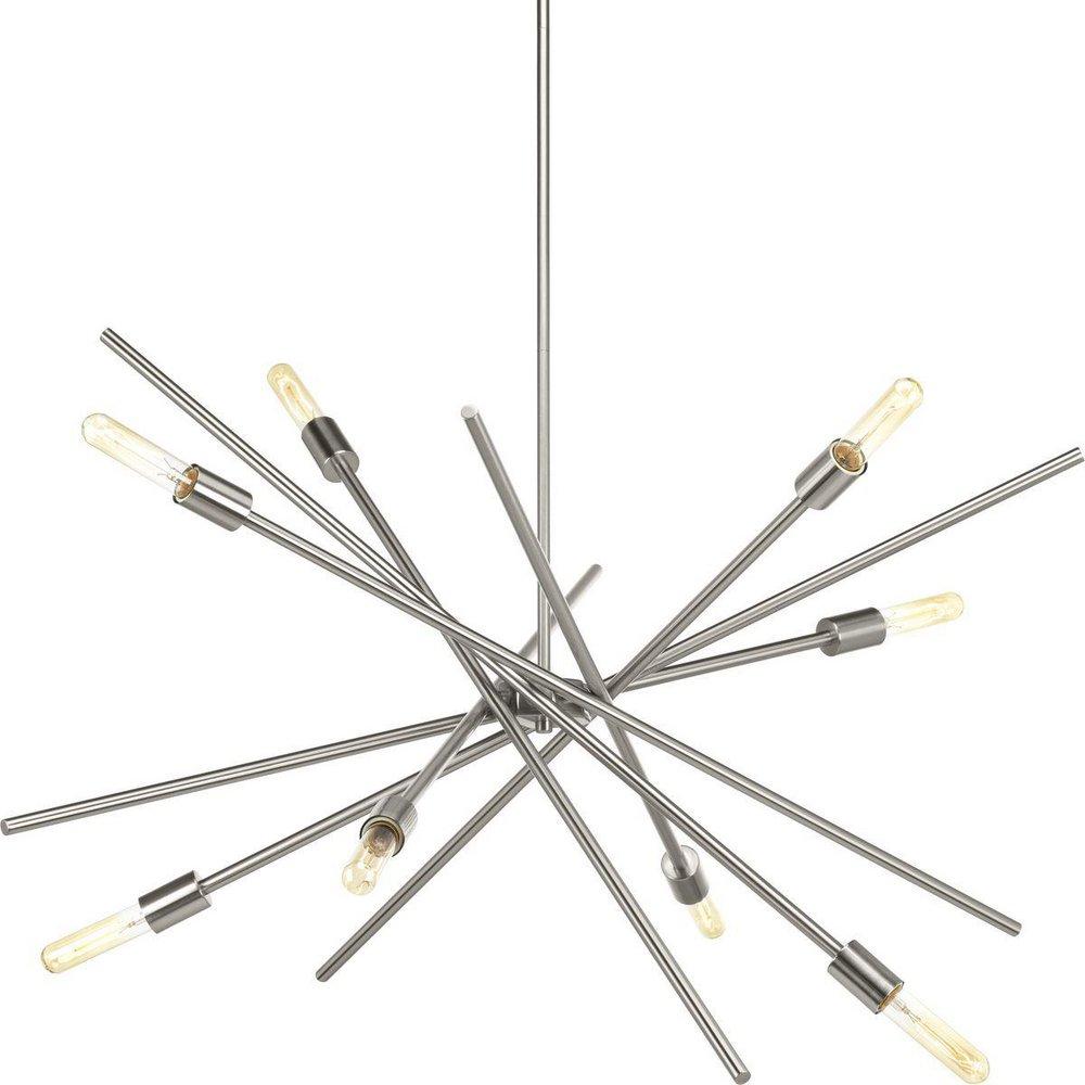 Progress Lighting Brushed Nickel 60W 8-Light Medium E-26 Incandescent Chandelier 