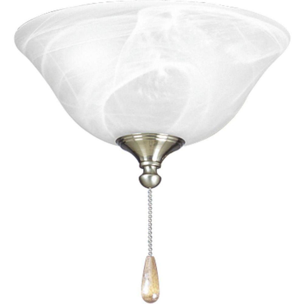 Progress Lighting Unfinished 20W 2-Light LED Ceiling Fan Light Kit with Alabaster 