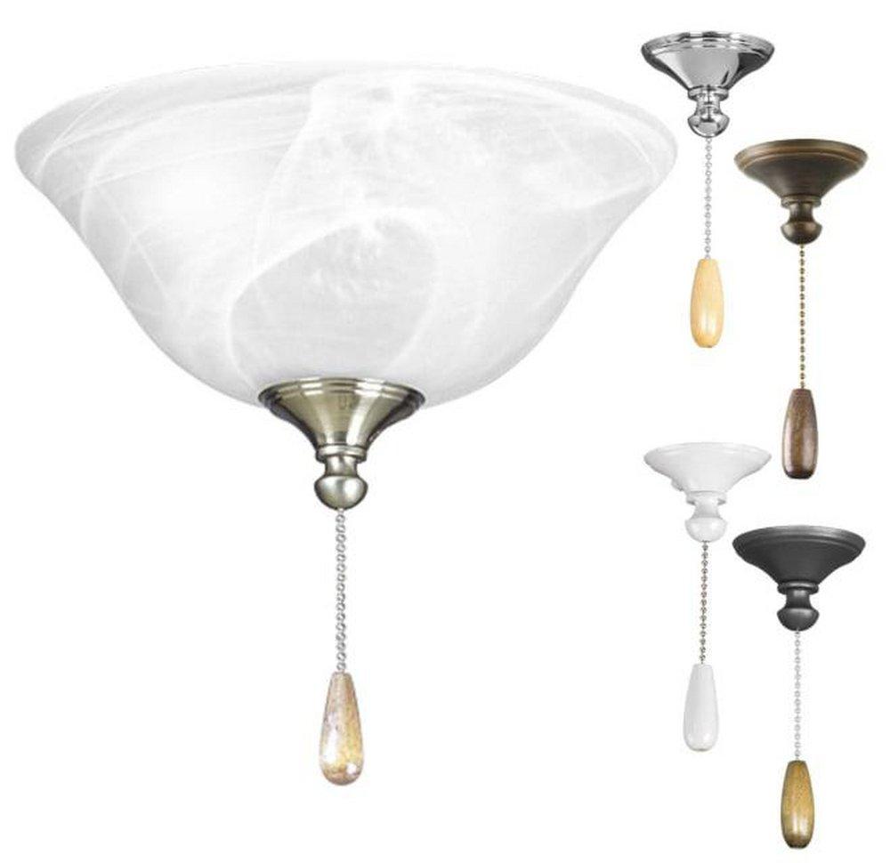 Progress Lighting Unfinished 20W 2-Light LED Ceiling Fan Light Kit with Alabaster 