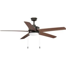 60 in. 5-Blade Ceiling Fan with LED Light in Antique Bronze