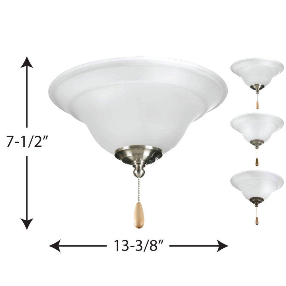 Progress Lighting White 10W 2-Light Medium E-26 Ceiling Fan Light Kit 