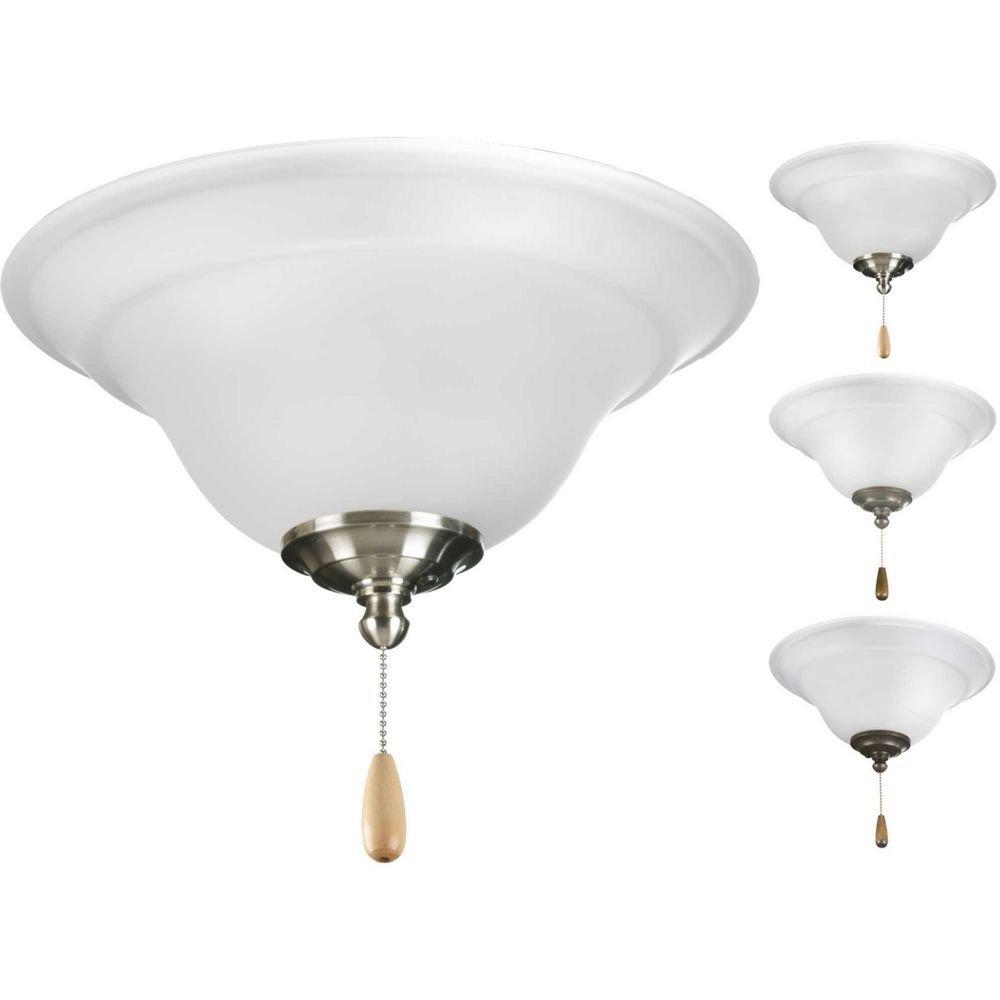 Progress Lighting White 10W 2-Light Medium E-26 Ceiling Fan Light Kit 