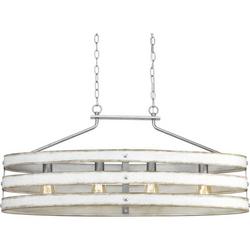 38-1/2 in. 75W 4-Light Medium E-26 Incandescent Linear Chandelier in Galvanized