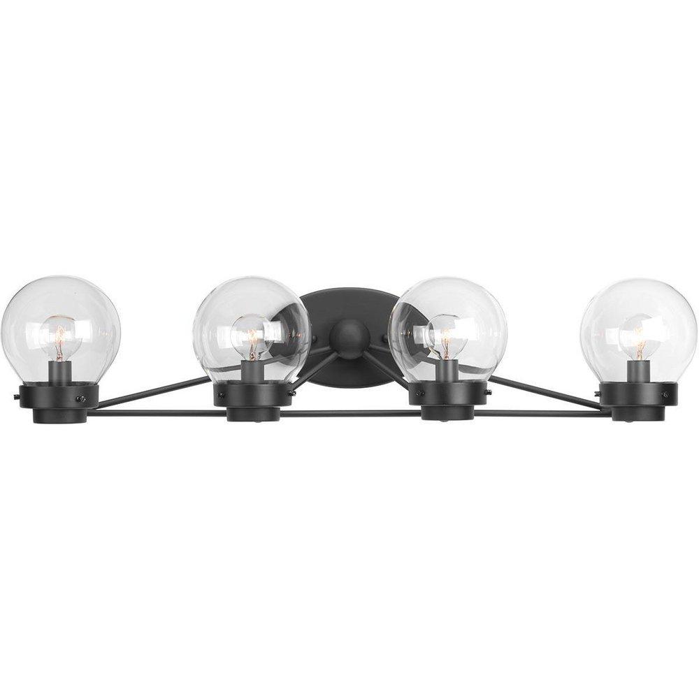 Progress Lighting Black 60W 4-Light Candelabra E-12 Incandescent Bath Vanity 