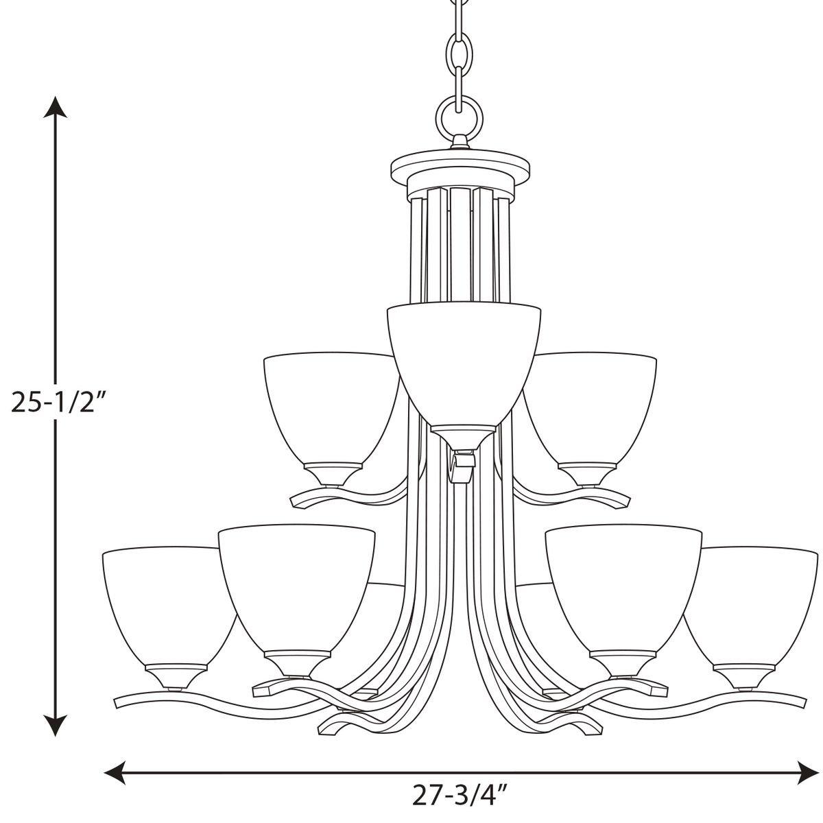 Progress Lighting Antique Bronze P400064-020 9-100W MED CHANDELIER 