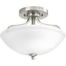 100W 2-Light Medium E-26 Incandescent Semi-Flush Mount Ceiling Fixture in Brushed Nickel