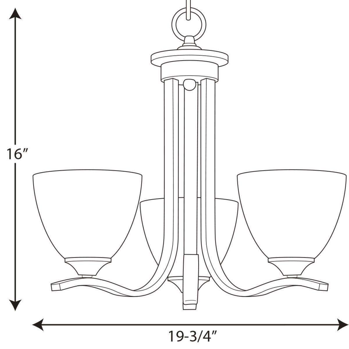 Progress Lighting Antique Bronze 100W 3-Light Medium E-26 Incandescent Chandelier 