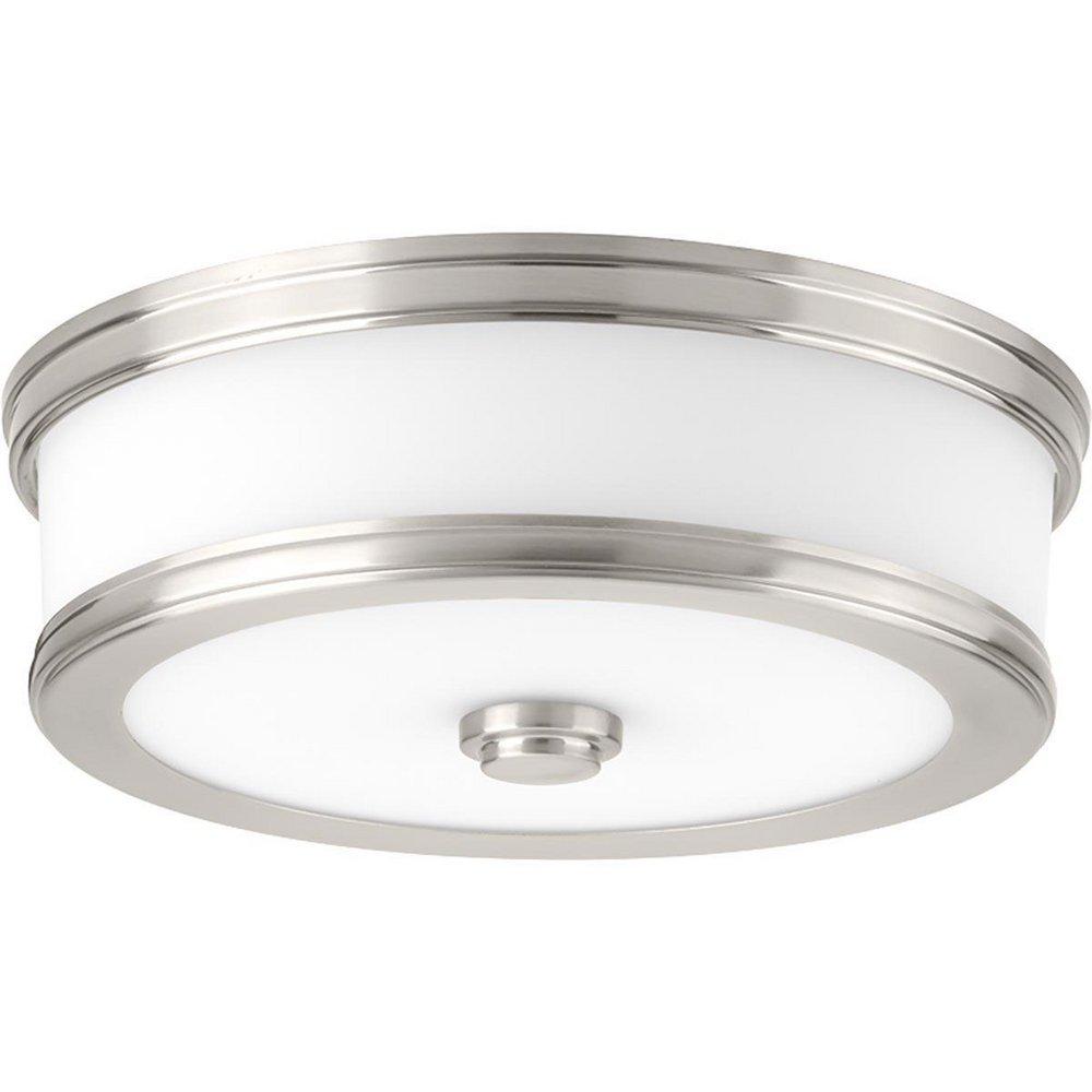 Progress Lighting Brushed Nickel 10-1/2 in. 17W 1-Light LED Flush Mount Ceiling Fixture 