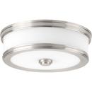 10-1/2 in. 17W 1-Light LED Flush Mount Ceiling Fixture in Brushed Nickel