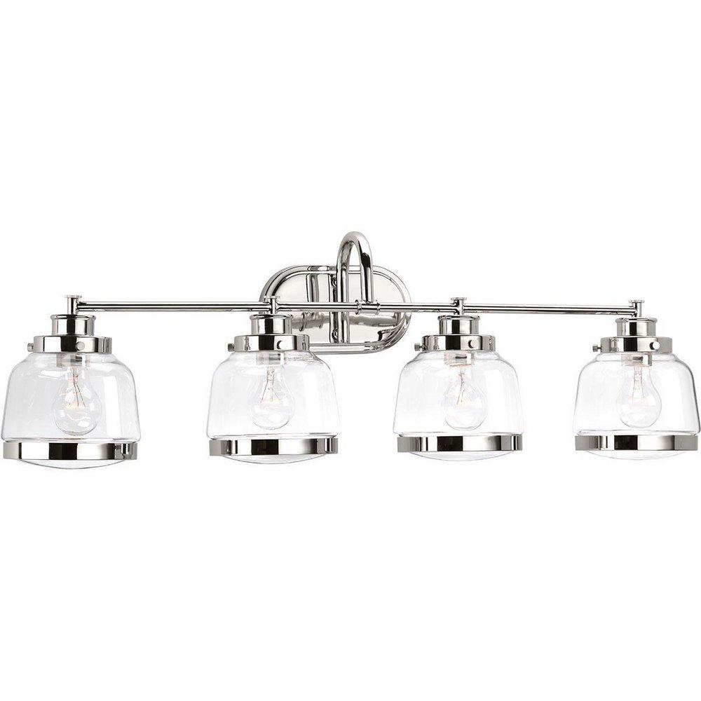 Progress Lighting Polished Nickel 75W 4-Light Medium E-26 Incandescent Vanity Fixture 