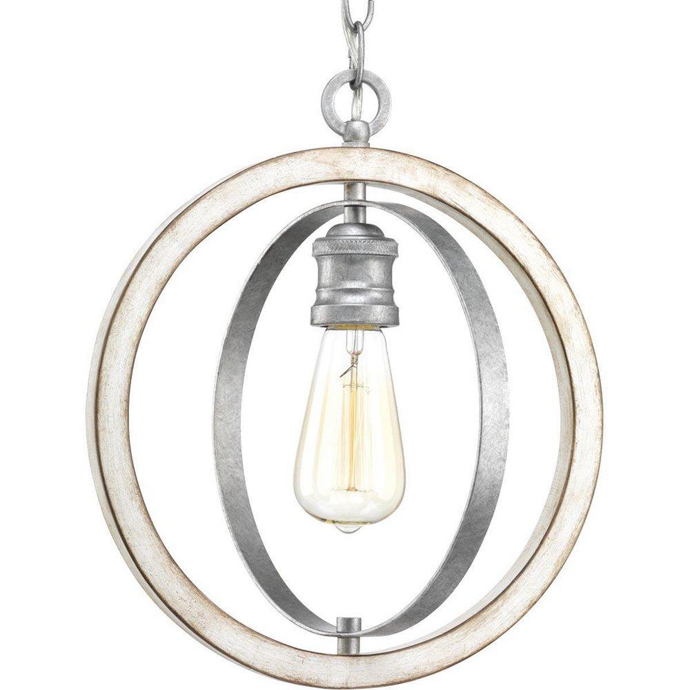 Progress Lighting Galvanized 12 in. 60W 1-Light Medium E-26 Incandescent Pendant Light 