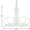 Progress Lighting Brushed Nickel 23-3/4 in. 100W 5-Light Medium E-26 Incandescent Chandelier 