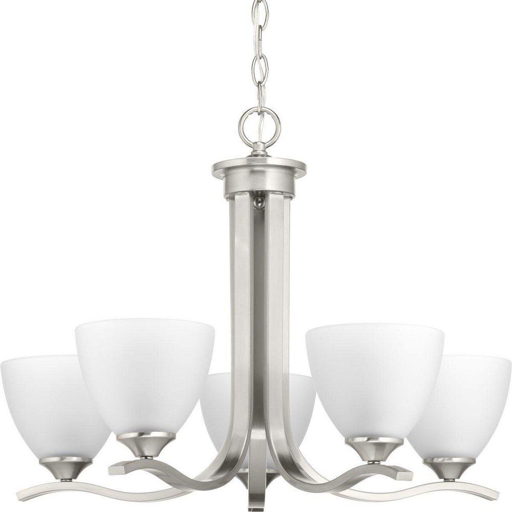 Progress Lighting Brushed Nickel 23-3/4 in. 100W 5-Light Medium E-26 Incandescent Chandelier 