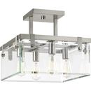 Progress Lighting Brushed Nickel 60W 4-Light Medium E-26 Incandescent Semi-Flush Mount Ceiling Fixtures 