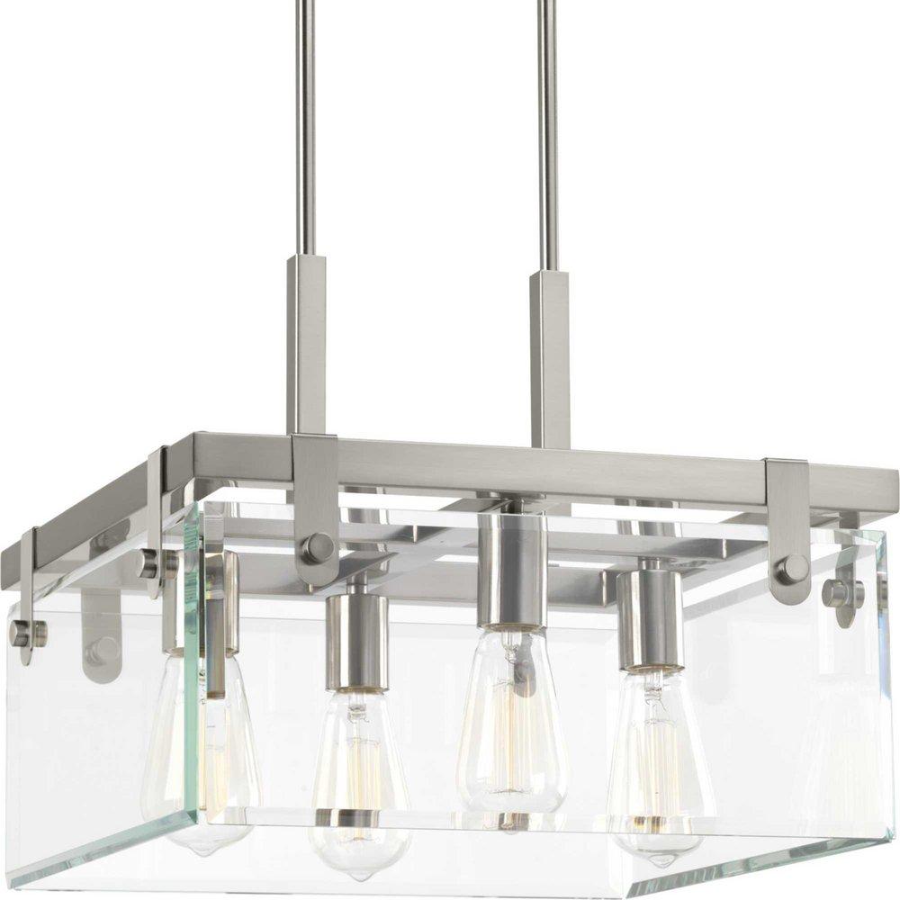 Progress Lighting Brushed Nickel 60W 4-Light Medium E-26 Incandescent Semi-Flush Mount Ceiling Fixtures 
