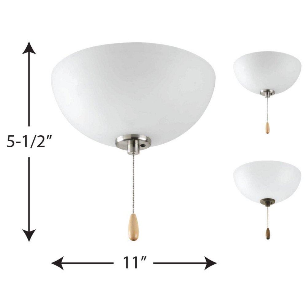 Progress Lighting Unfinished 20W 2-Light Medium E-26 LED Ceiling Fan Light Kit with Etched 
