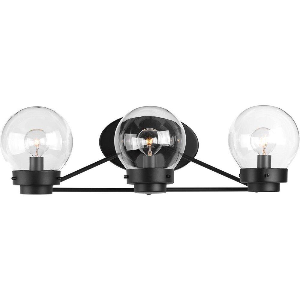 Progress Lighting Black 60W 3-Light Candelabra E-12 Incandescent Bath Vanity 