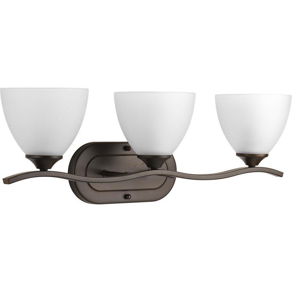 Progress Lighting Antique Bronze 23-3/4 x 8 in. 300W 3-Light Medium E-26 Incandescent Vanity Fixture with Etched Glass 